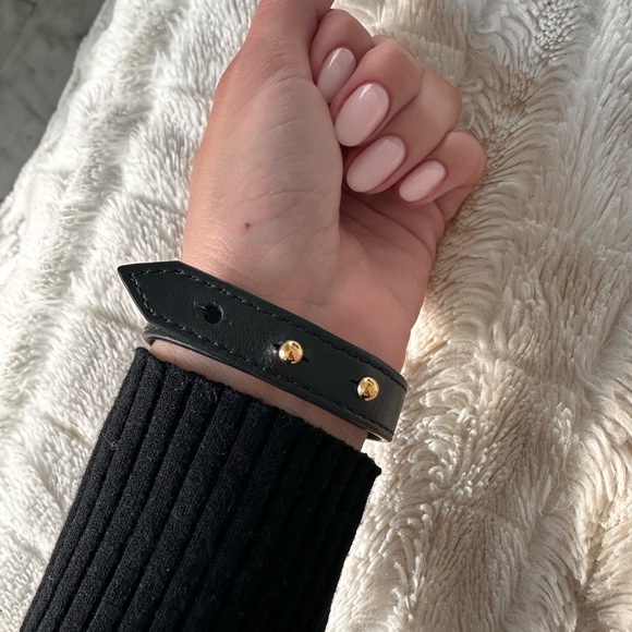 LOUIS VUITTON ICONIC bracelet size 17 black leather - Picture 6 of 15